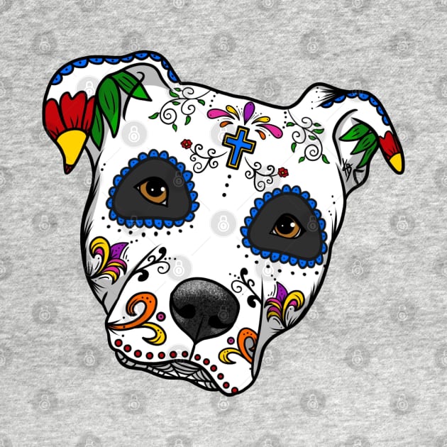 PItbull Sugar skull by KayyArkham